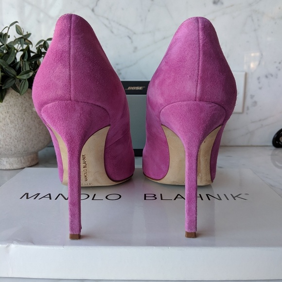 Manolo Blahnik suede BB pump 105 pink - Picture 5 of 8